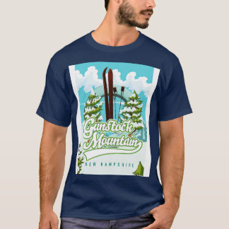 Gunstock Mountain New Hampshire Skiing tecknad T Shirt