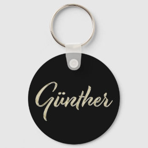Günther Namn whitegold Button Schlüsselanhänger Nyckelring