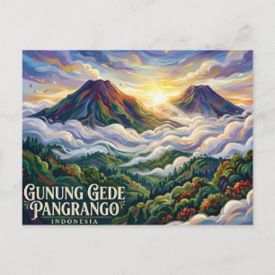 Gunung Gede Pangrango nationalpark Indonesien Vykort