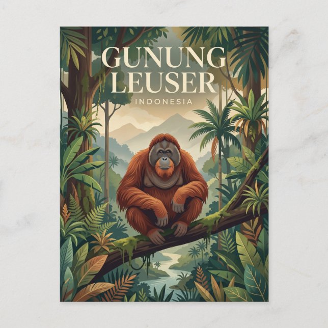 Gunung Leuser Indonesien Vykort (Framsida)