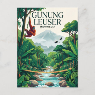 Gunung Leuser nationalpark Indonesien Vykort