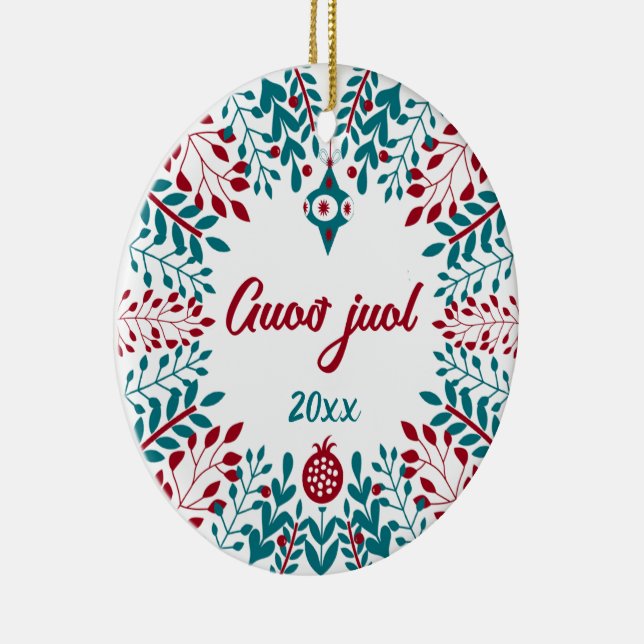Guoð juol Elfdalian ÖVDalian Jul Hälsning Julgransprydnad Keramik (Höger)