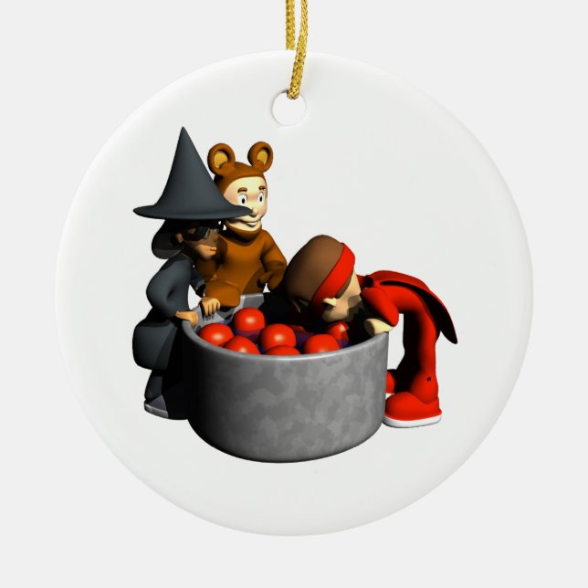 Guppa för äpplen julgransprydnad keramik (Framsidan)