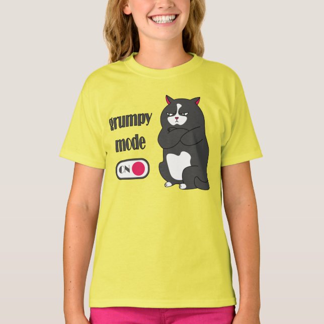 Guppläge på lustig tjock, katt T-Shirt (Framsida)
