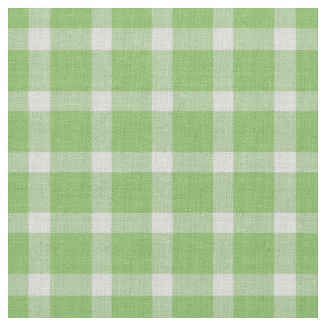 Gurka Grön och vit rutig gingham Tyg (Närbild)