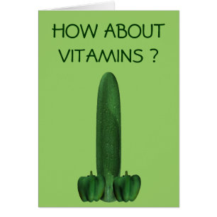 Gurka och paprika hälsningskort