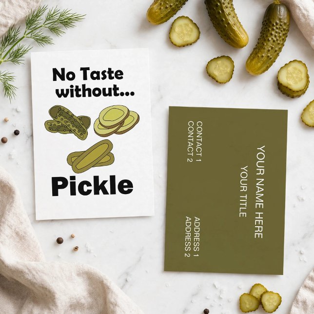 Gurka Pickles Inget Smak Utan Pickle Mat Visitkort (Skapare uppladdad)