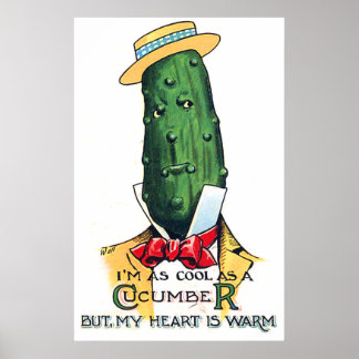 Gurka seriefigur med kärleksmeddelande, rolig vint poster