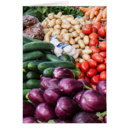 Gurkor, tomater, hälsningskort