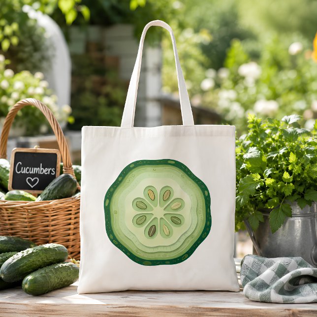 Gurkslice  tygkasse (Cucumber Tote Bag)