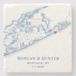 Gurney's Montauk-bröllopsgåva Long Island NY-karta Stenunderlägg