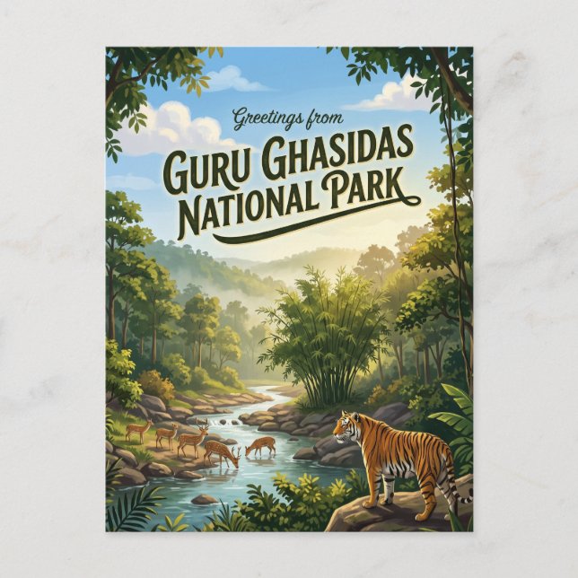 Guru Ghasidas nationalpark Indien Vykort (Framsida)