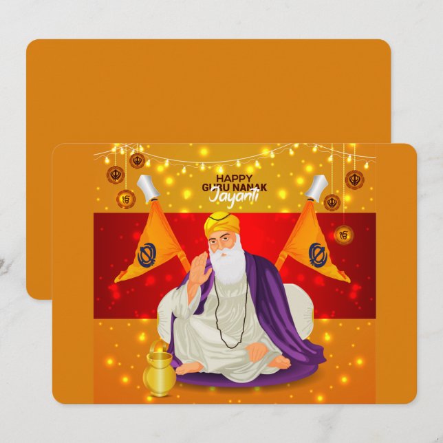 Guru Nanak Julkort (Fram/baksida)