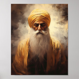 Gurū Nānak Porträtt - Sikh Poster