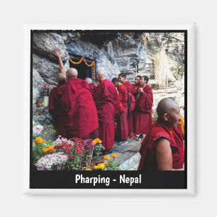 Guru Rinpoche, Pharping Cave, Munk - Nepal Magnet
