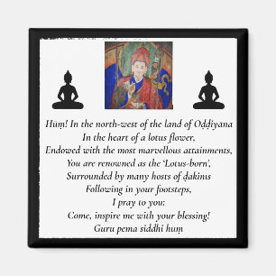 Guru Rinpoche & sju fodrar bönen /Padmasambhava Magnet
