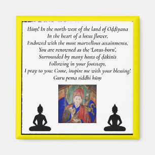 Guru Rinpoche & sju fodrar bönen /Padmasambhava Magnet