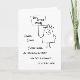 Guru Zelda Talaks Lycklig: Nya födelsedag Hälsning Helgkort