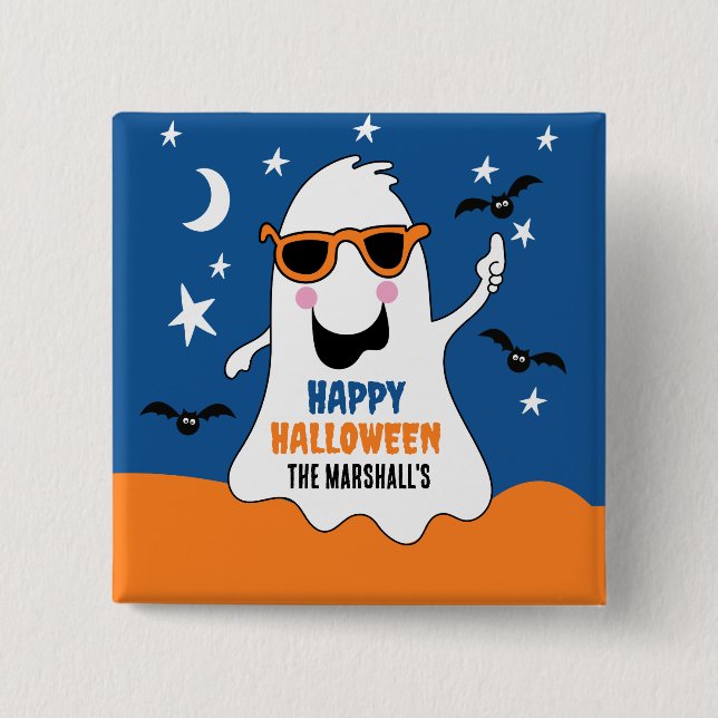 Gus Ghost Halloween Cute Kids Knapp (Framsida)