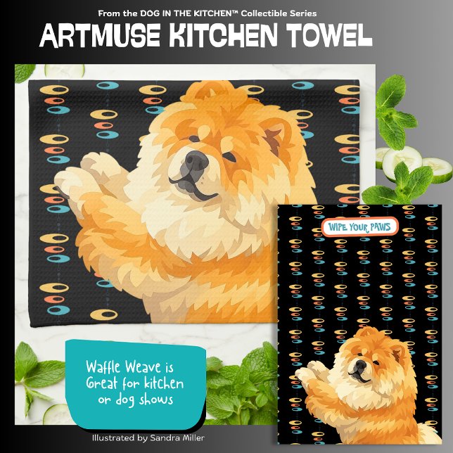 GUS red chow  - ArtMuse Kitchen Towels  Kökshandduk (Skapare uppladdad)