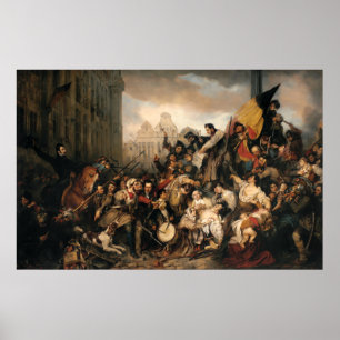 Gustaf Wappers episod av den belgiska revolutionen Poster