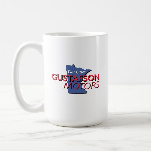 Gustafson Motors Wordmark Design Large Mugg (Vänster)