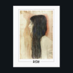 Gustav Klimt #26 - vykort för konstföremål<br><div class="desc">Gustav Klimt - flicka med lång hår med skiss för Figur Veritas 1899. Art & namnteckning vykort nr 26 av The Zedign House. Mer bilder och design från Gustav Klimt - Paintings & Teckning finns på https://books.zedign.com/zas/166.html</div>