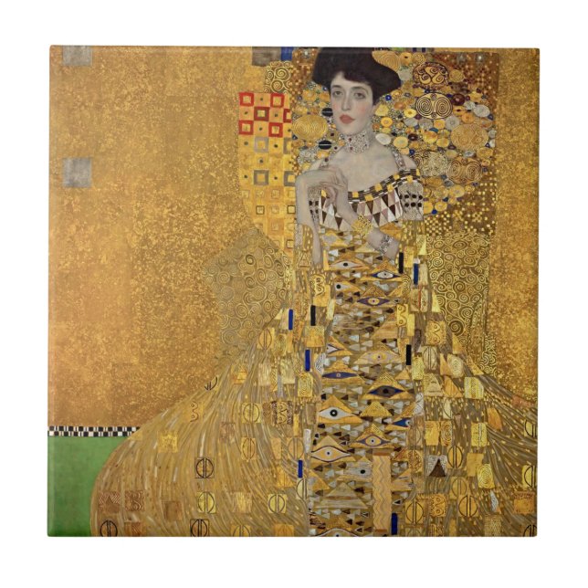Gustav Klimt Adele Bloch Bauer Finkonst Kakelplatta (Framsidan)