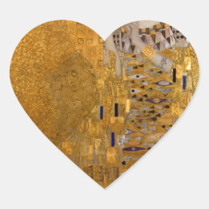 Gustav Klimt - Adele Bloch-Bauer I. Hjärtformat Klistermärke