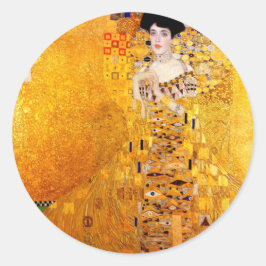 Gustav Klimt Adele Bloch-Bauer Vintage Art nouveau Runt Klistermärke