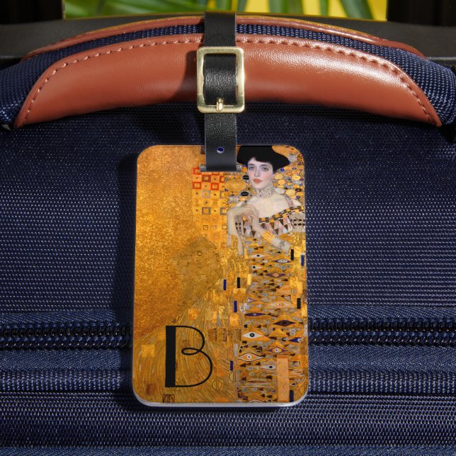 Gustav Klimt Adele Porträtt Monogrammed Bagagebricka (Framsida Insitu 2)