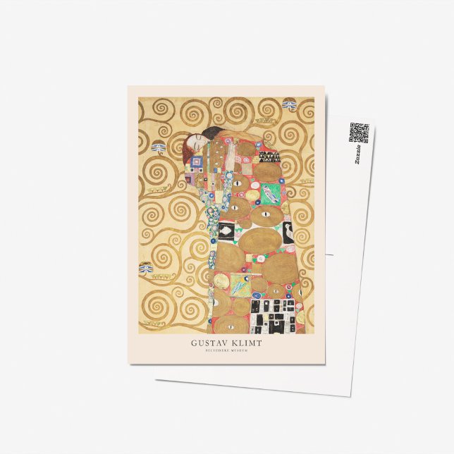 Gustav Klimt Älskare Embrace Art Exhibition Poster Vykort (Skapare uppladdad)
