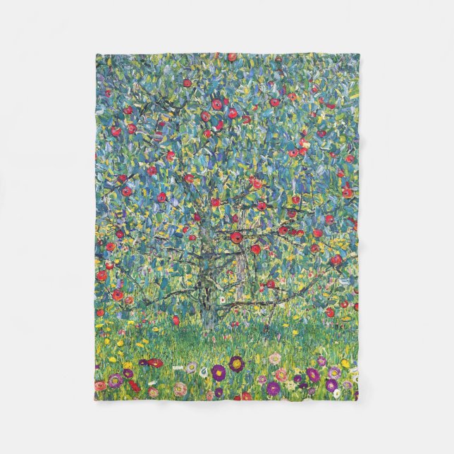 Gustav Klimt - Äppelträd Fleecefilt (Framsidan)