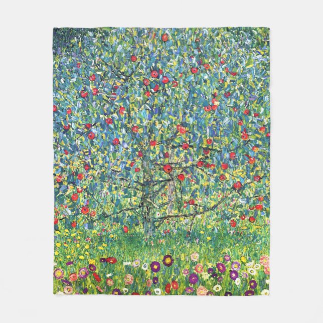 Gustav Klimt: Apple träd Fleecefilt (Framsidan)