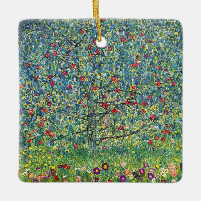Gustav Klimt - Apple Träd Julgransprydnad Keramik (Framsida)