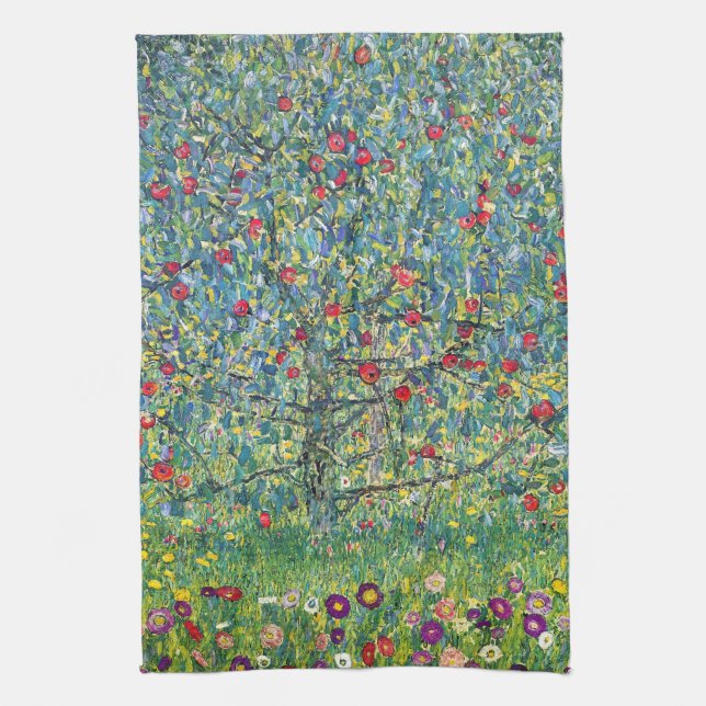 Gustav Klimt - Apple Träd Kökshandduk (Vertikal)