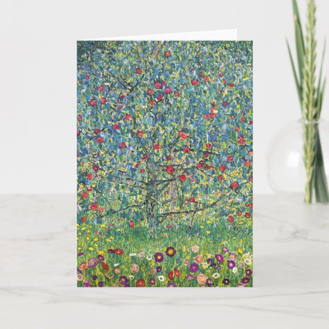 Gustav Klimt - Apple Träd Kort (Framsida)
