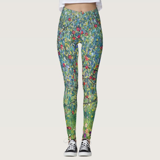 Gustav Klimt - Apple Träd Leggings (Framsida)