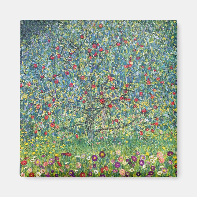Gustav Klimt - Apple Träd Magnet (Framsidan)