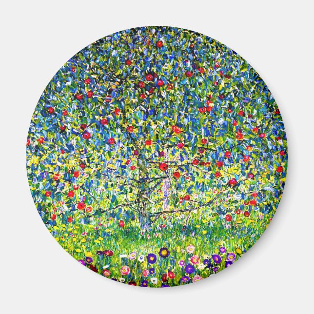 Gustav Klimt Apple Träd Magnet (Framsidan)