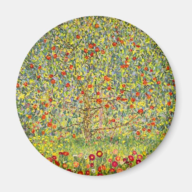 Gustav Klimt Apple Träd Magnet (Framsidan)