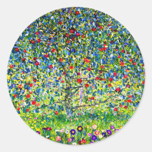 Gustav Klimt Apple Träd Runt Klistermärke