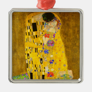 Gustav Klimt är berömdens målning. Julgransprydnad Metall