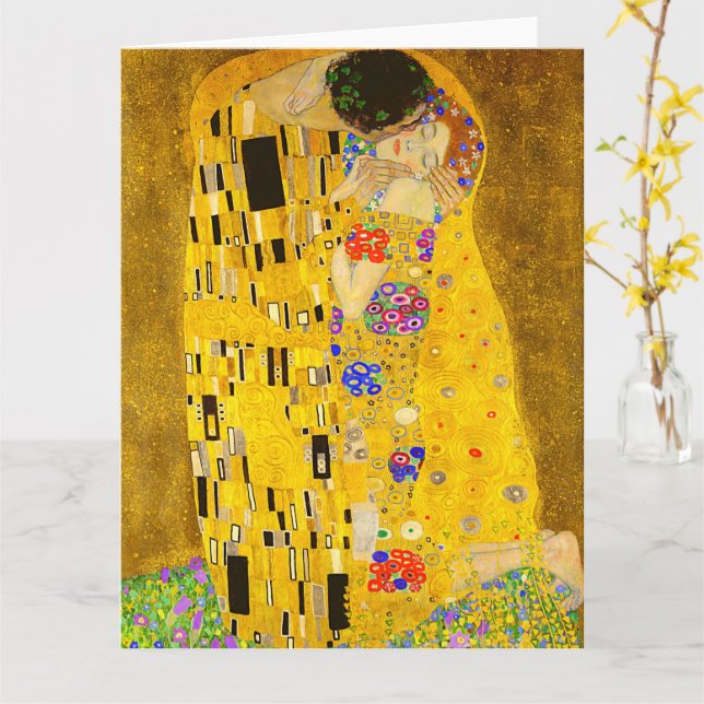 Gustav Klimt är berömdens målning. Kort (Gul blomma)