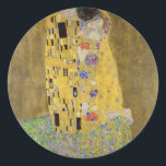Gustav Klimt är Kiss Painting Art Runt Klistermärke<br><div class="desc">Gustav Klimt's The Kiss (1907-1908) berömd-tavla</div>