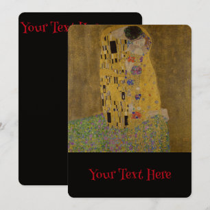 Gustav Klimt är The Kiss Painting Fine Art Kärlek Inbjudningar