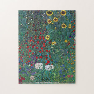 Gustav Klimt - arbeta i trädgården med lg-pussel Pussel