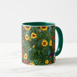 Gustav Klimt art - Farm Garden med solblommor Mugg<br><div class="desc">Gustav Klimt art - Farm Garden med Solblommor anpassningsbar art kaffe mugg.</div>