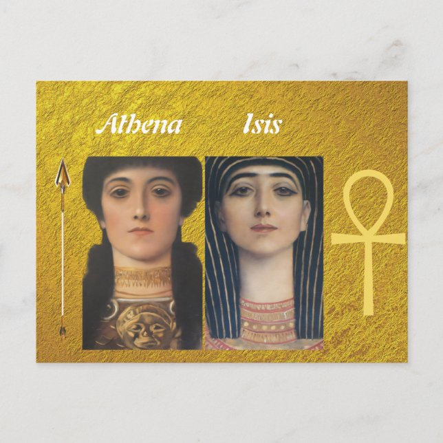 Gustav Klimt-Athena & Aegis | retro guddess Vykort (Framsida)