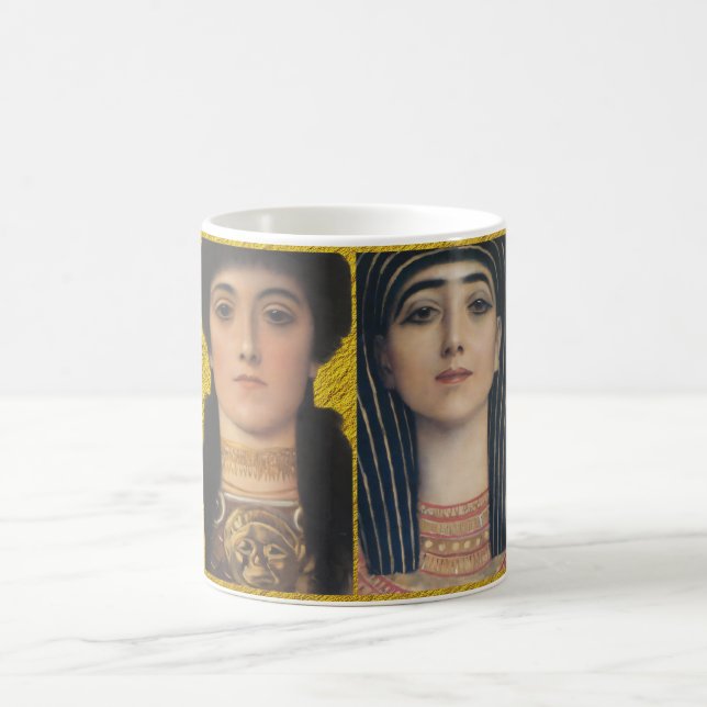 Gustav Klimt-Athena & Isis | retro guddess Kaffemugg (Center)